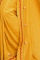 Magnificent Mustard yellow Silk saree