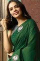 Attractive Dark green Silk saree