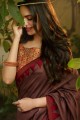 Fashionable Brown Silk saree
