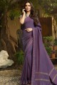 Stylish Purple Silk saree