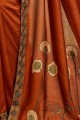 Gracefull Rust orange Silk saree