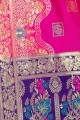 Attractive Rani pink Art silk saree