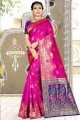 Attractive Rani pink Art silk saree