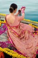 Baby pink Chiffon  saree