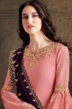 Pink Satin Sharara Suits