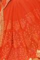 Stunning Orange Georgette saree