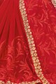 Impressive Indian Red Georgette saree