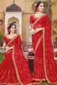 Impressive Indian Red Georgette saree