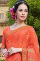 Splendid Orange Georgette saree