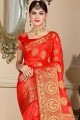 Divine Red Art silk saree