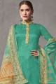 Sea green Cotton and silk Palazzo Suits