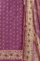 Purple Cotton and silk Palazzo Suits