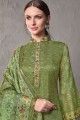 Green Cotton and silk Palazzo Suits