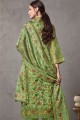 Green Cotton and silk Palazzo Suits