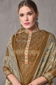 Brown Cotton and silk Palazzo Suits