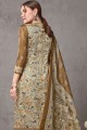 Brown Cotton and silk Palazzo Suits