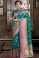 Fascinating Teal green Art silk saree