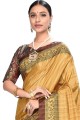 Occur yellow Art silk saree