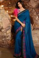 Impressive Royal blue Silk saree