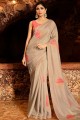 Beautiful Dusty grey Silk saree