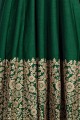 Dark green Art silk Anarkali Suits