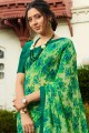 Lovely Green Georgette saree