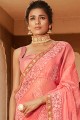 Stunning Pink Chiffon saree