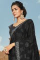 Charming Black Georgette saree