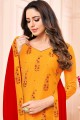 Orange Silk Salwar Kameez