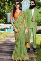 Fascinating Light green Art silk saree