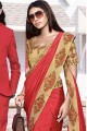 Excellent Red Art silk saree