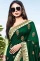 Gorgeous Dark green Art silk saree