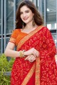 Delicate Indian Red Georgette saree
