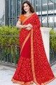 Delicate Indian Red Georgette saree
