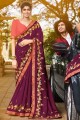 Admirable Purple Art silk saree