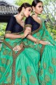Opulent Sea green Art silk saree