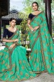 Opulent Sea green Art silk saree