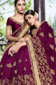 Exquisite Wine Art silk saree