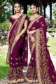 Exquisite Wine Art silk saree