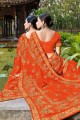 Snazzy Orange Art silk saree