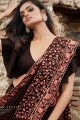 Dark brown Silk saree