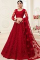Fashionable Red Net Lehenga Choli