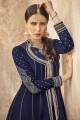 Royal blue Velvet Anarkali Suits