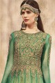 Green Net Anarkali Suits