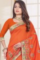 Splendid Orange Art silk saree