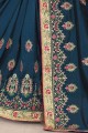 Gorgeous Teal blue Art silk saree