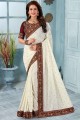 Impressive Off white Silk saree