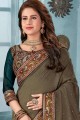 Lovely Dusty brown Silk saree