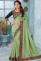 Opulent Light green Silk saree