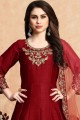 Red Art silk Anarkali Suits